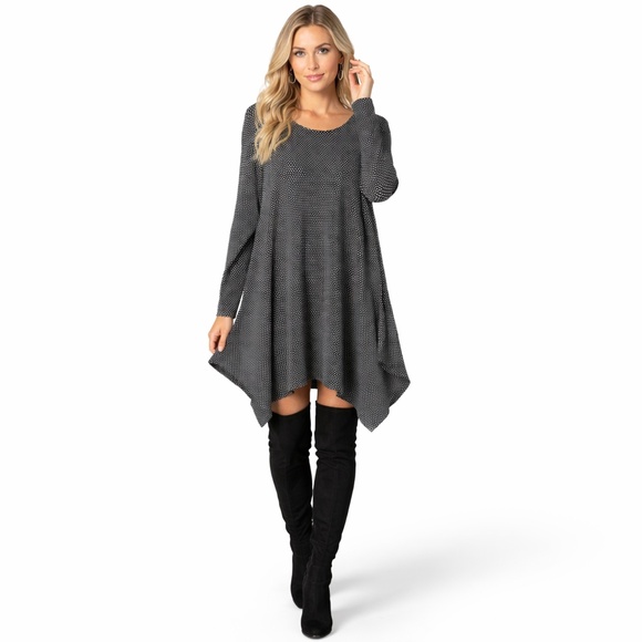 bryn Walker Dresses & Skirts - bryn Walker Heather Charcoal Handkerchief-Hem Mini Dress